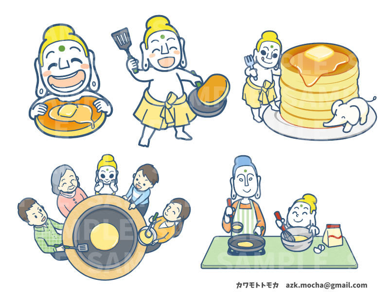 花まつりホトケーキイラスト 北海道 湯川寺様 カワモトトモカ Illust Works